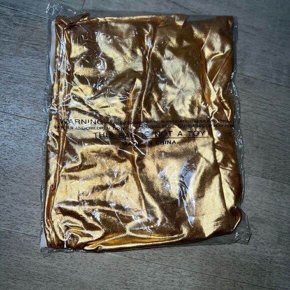 Superdown Elsa One Shoulder Gold Metallic Bodycon Mini Dress, Women’s Medium - Picture 7 of 9